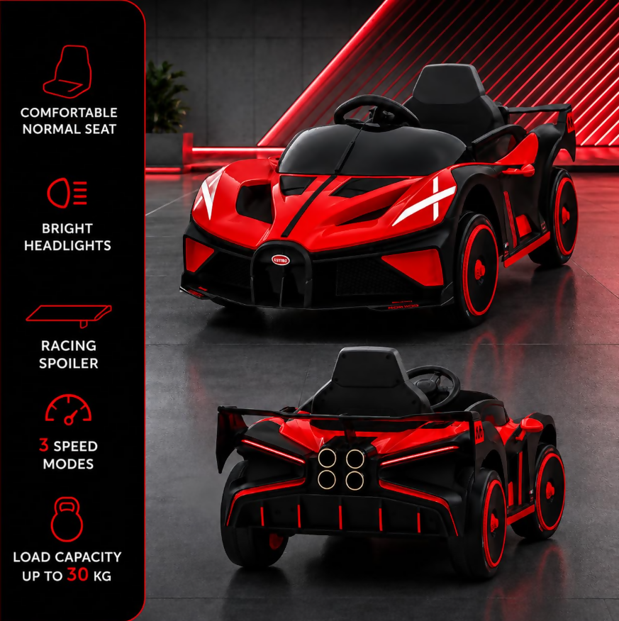 Kids Ride-On Car – 12V Battery, Dual Motors, Remote Control, LED Lights & Music (Ages 1–5)