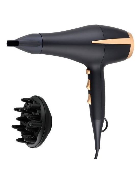 Campomatic, Professional Hair Dryer, Heavy Duty Ac Campomatic,Motor 2400W, Ionic, Diffuser & Concentrator, 3 Heat Settings, 2 Speed, Removable Back Filter