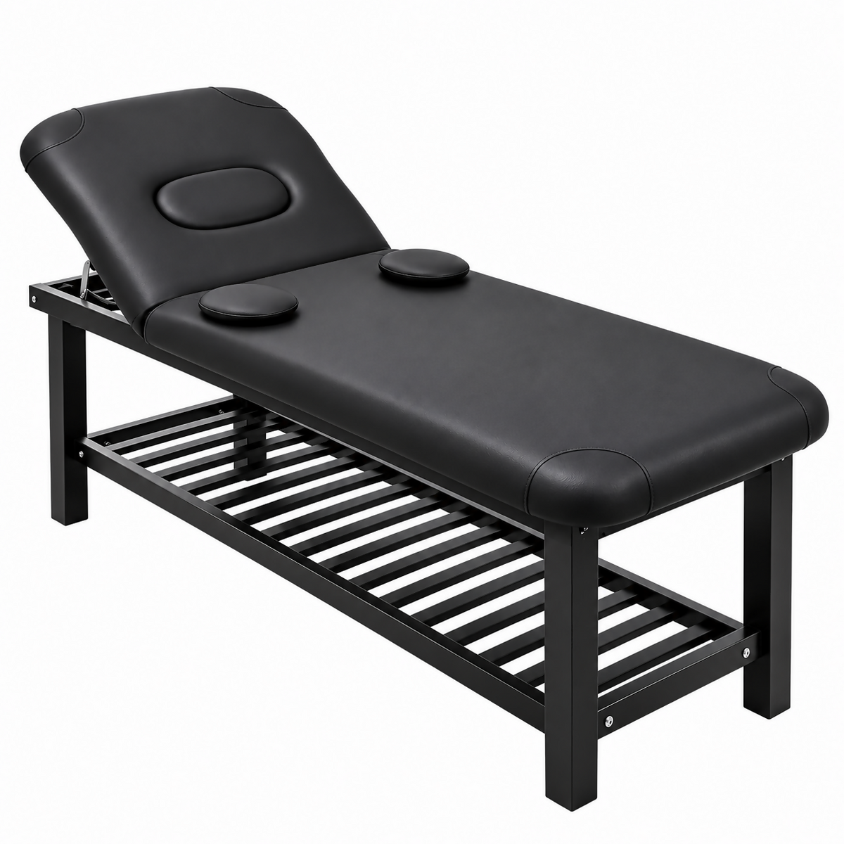 Professional Adjustable Massage & Esthetician Bed with Removable Headrest – Black