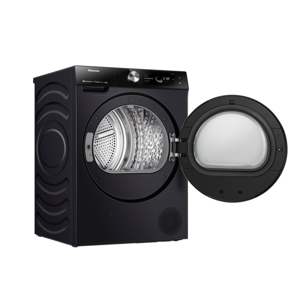 Hisense Front Load Dryer 10Kg, Heat Pump, 17 Programs [Black], HSN-DH7S107