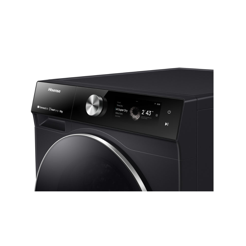 Hisense Front Load Dryer 10Kg, Heat Pump, 17 Programs [Black], HSN-DH7S107