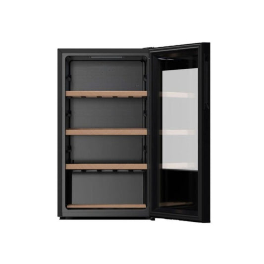 Hisense Wine Cooler, Single Door, 34 Bottles, 93L, Wooden Shelves Reversible Door [Black]