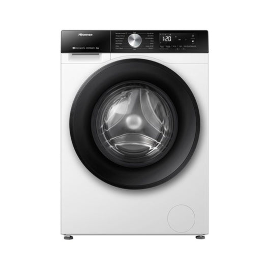 Hisense Front Load Washer 10.5Kg, Spin Speed 1400RPM, Inverter Motor, Black Door, White Body  HxWxD 84.5x59.5x62cm, HSN-WF3S1043BW