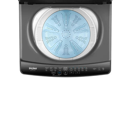 Haier Top Loading Washer 14kg, Front Control, Tempered Glass Cover, 8 Programs - HxWxD: 109.5x61x62cm - [Silver], HWM140-316S6
