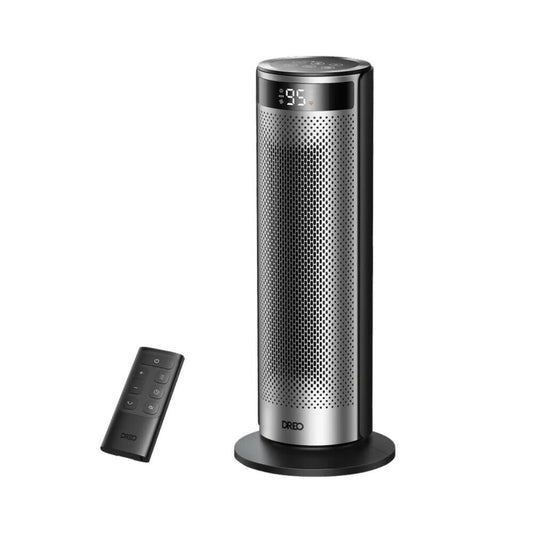 Dreo Space Electric Heater for Large Room, 20-Inch with FortPlug for Indoor Use, 8 Safe Protection Tower, 70 Degree Oscillation, PTC Ceramic with Remote, 12H Timer