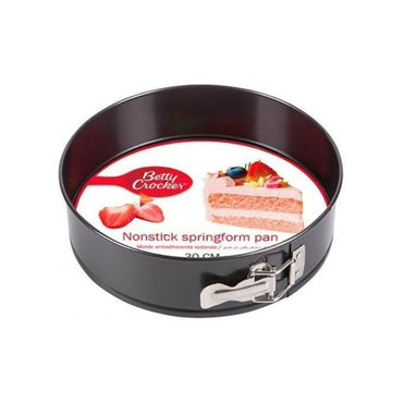 Betty Crocker Non-Stick Baking Springform With Durable Stainless Steel Lock & Removable Bottom, (30cm Thickness 0.4MM) [Grey], BC1014