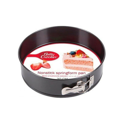 Betty Crocker Non-Stick Baking Springform With Durable Stainless Steel Lock & Removable Bottom, (30cm Thickness 0.4MM) [Grey], BC1014