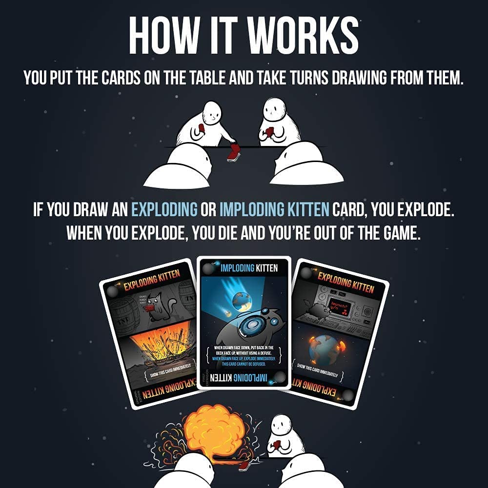 Imploding Kittens, Expansion Set - A Russian Roulette Card Game, Easy Family-Friendly Party Games - Card Games For Adults, Teens & Kids - 20 Card Add-On