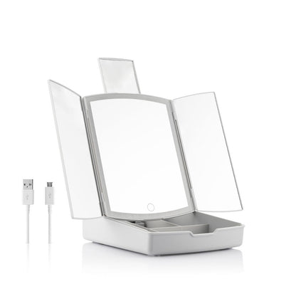 InnovaGoods, 3-In-1 Folding Led Mirror With Make-Up Organiser Panomir, V0103402