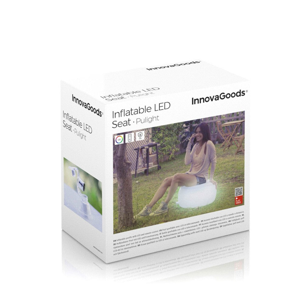 InnovaGoods, Inflatable Seat With Multicolour Led And Remote Control Pulight, V0103503