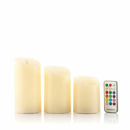 InnovaGoods, Multicolour Flame-Effect Led Candles With Remote Control Lendles 3 Units, V0103781