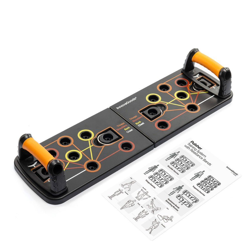InnovaGoods, Push-Up Board With Resistance Bands And Exercise Guide Pulsher, V0103181