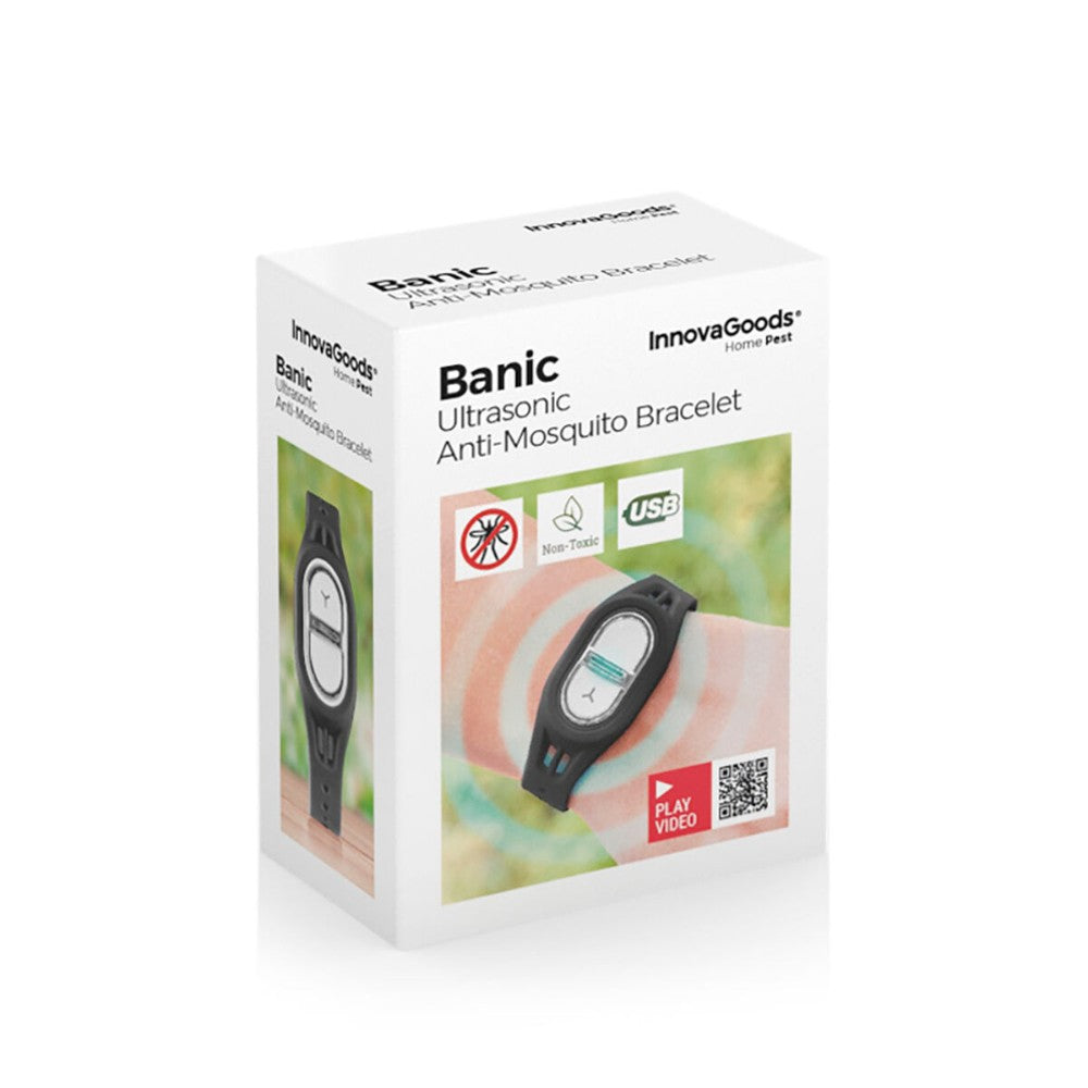 InnovaGoods, Rechargeable Mosquito-Repellent Bracelet Using Ultrasound Banic, V0103217