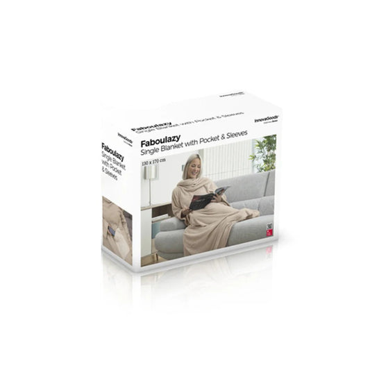 InnovaGoods Single Sleeved Blanket with Central Pocket Faboulazy [BEIGE], V0101231