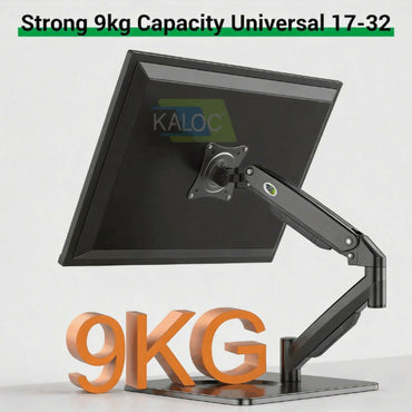 KALOC Premium Adjustable Single Monitor Arm with Gas Spring, Cable Management & Dual Mounting Options for 17-32 Inch Screens