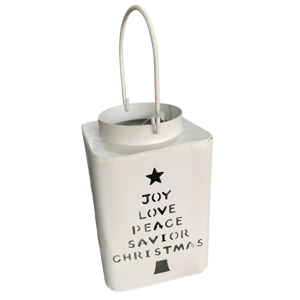 Itemz, Christmas Lantern Metal White 12 cm