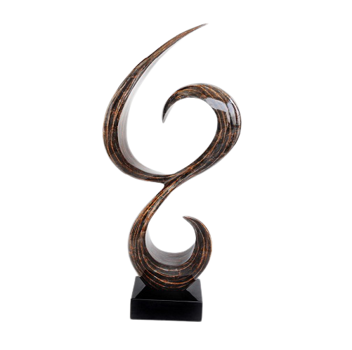 Itemz, Decorative Standing Sculpture Abstract Metallic Brown Shape