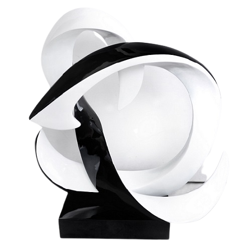 Itemz, Decorative Standing Sculpture Black and White Abstract Design