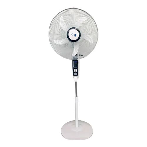 JTC, DOUBLE Battery Up to 50 Hours, 18' Rechargeable Floor Fan, Led Light, 24 Speeds, AC/DC Operated, Built-in USB charger, Can Be Charged By Solar Panel