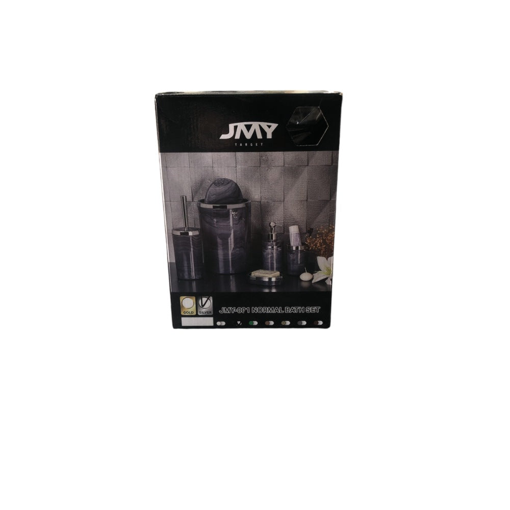 JMY, Bath Set 5 Pieces Marble Grey