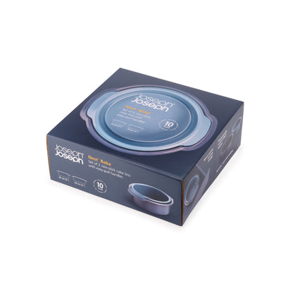 Joseph Joseph Nest Bake Non-Stick 2Pcs Blue Round Cake Tin Set, Asy-Pull Handles On The Sides, Durable Dual-Layer, Non-Toxic, Non-Stick Coating, JOSE-45068
