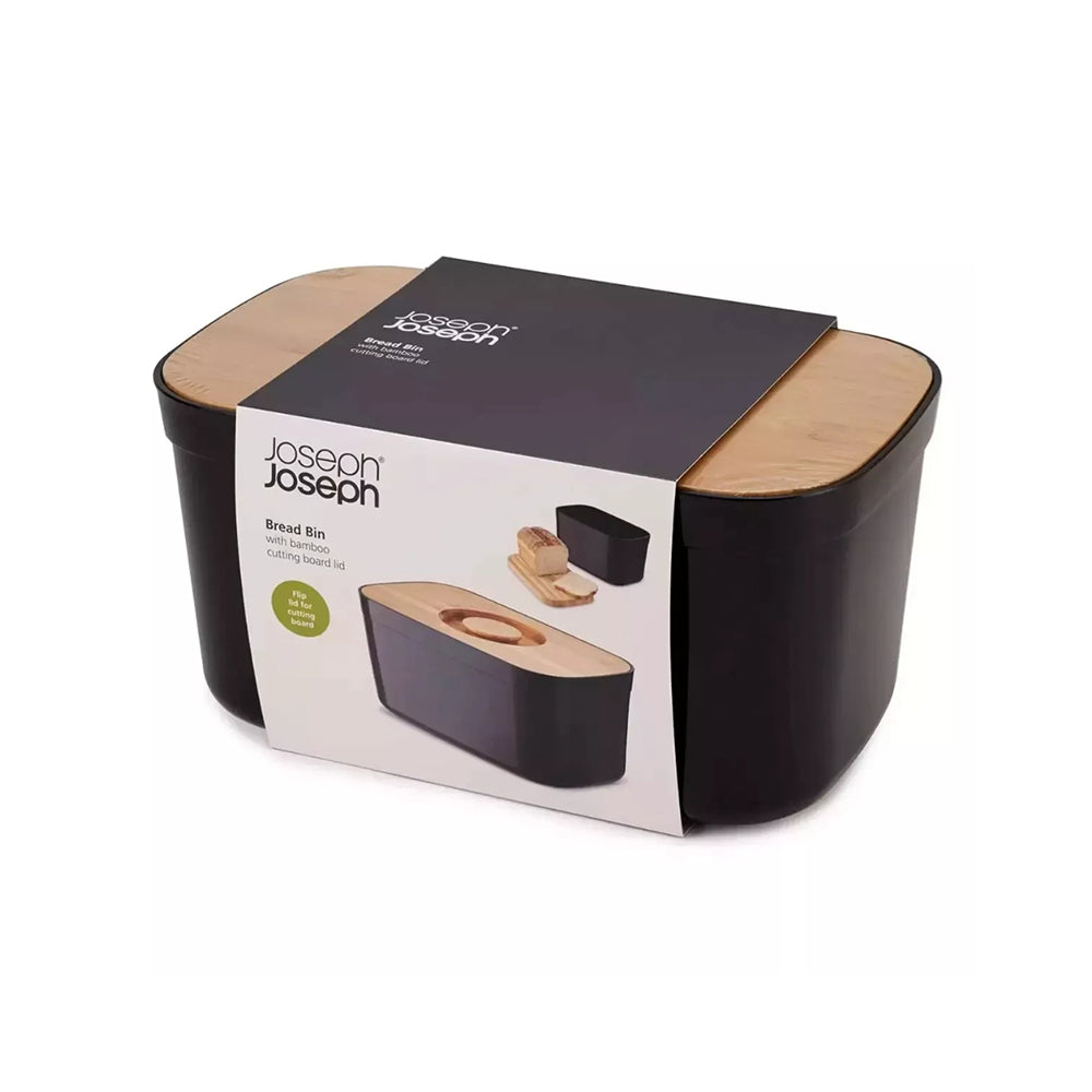 Joseph Joseph Bread Bin With Bamboo LID [Black], JOSE-81103