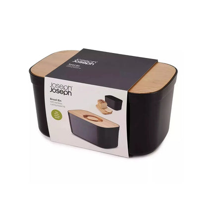 Joseph Joseph Bread Bin With Bamboo LID [Black], JOSE-81103