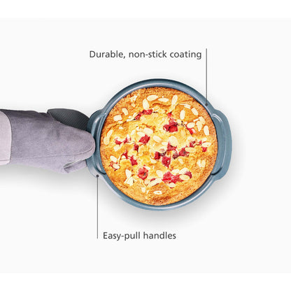 Joseph Joseph Nest Bake Round Cake Tin - 23cm, Durable Non-Stick Coating, Easy-Pull Handles, JOSE-45069
