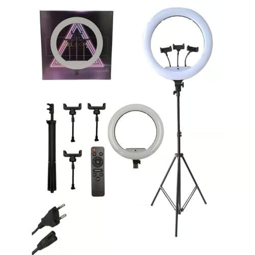 Ringlight, Led Ring Light K45 45Cm With 7 Feet Stand With Remote 3 Mobile Holders