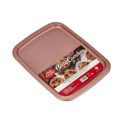 Betty Crocker Non-Stick Cookie Sheet Pan 37cm, Durable Materials, Easy To Clean [Rose], BC1063