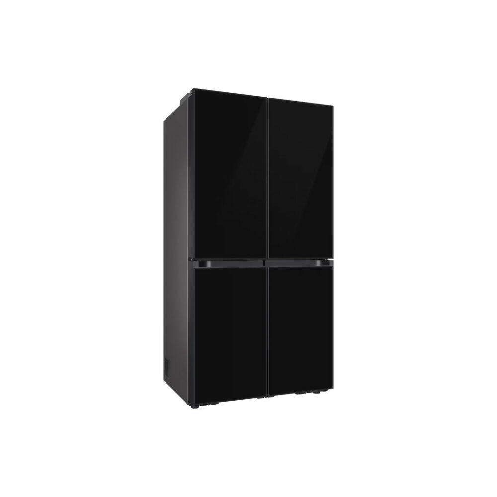 Samsung Bespoke T Style Black Glass French Door Refrigerator, 602L Net Capacity, RF65DB90B022LV