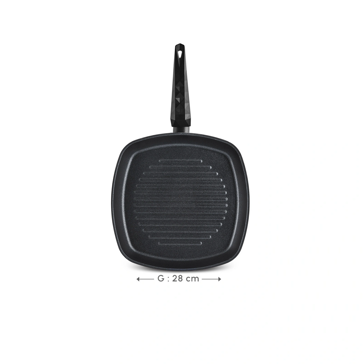Karaca BioDiamond Antibacterial Handle Induction Base Grill Pan 28 cm, 153.03.08.0421