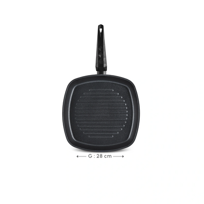 Karaca BioDiamond Antibacterial Handle Induction Base Grill Pan 28 cm, 153.03.08.0421
