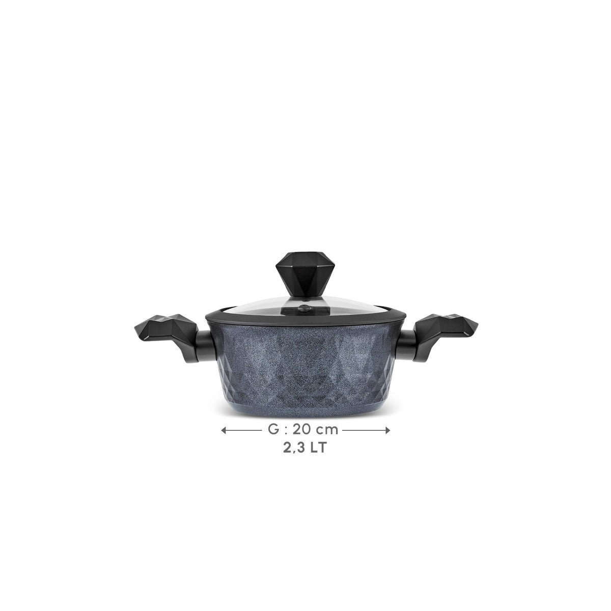 Karaca BioDiamond Antibacterial Handle Induction Base Pot 20 cm, 153.03.08.0422
