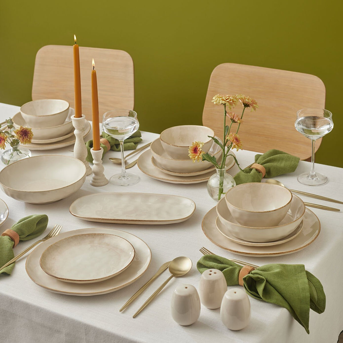 Karaca Earth Collection Aria 55-Piece Dinner Set – 12 Person Stoneware Beige Elegance, 8683650346531
