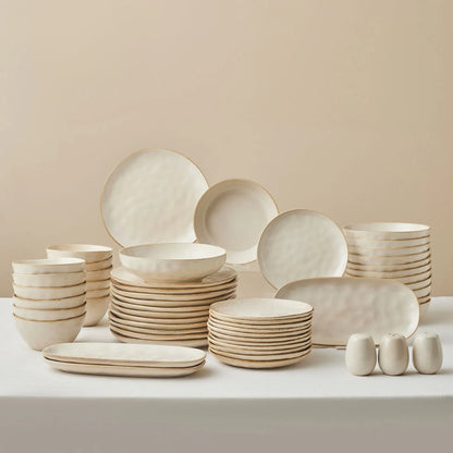 Karaca Earth Collection Aria 55-Piece Dinner Set – 12 Person Stoneware Beige Elegance, 8683650346531