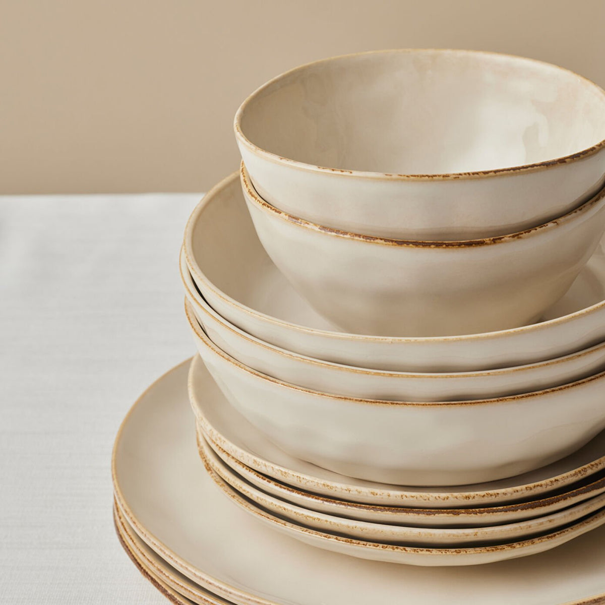 Karaca Earth Collection Aria 55-Piece Dinner Set – 12 Person Stoneware Beige Elegance, 8683650346531