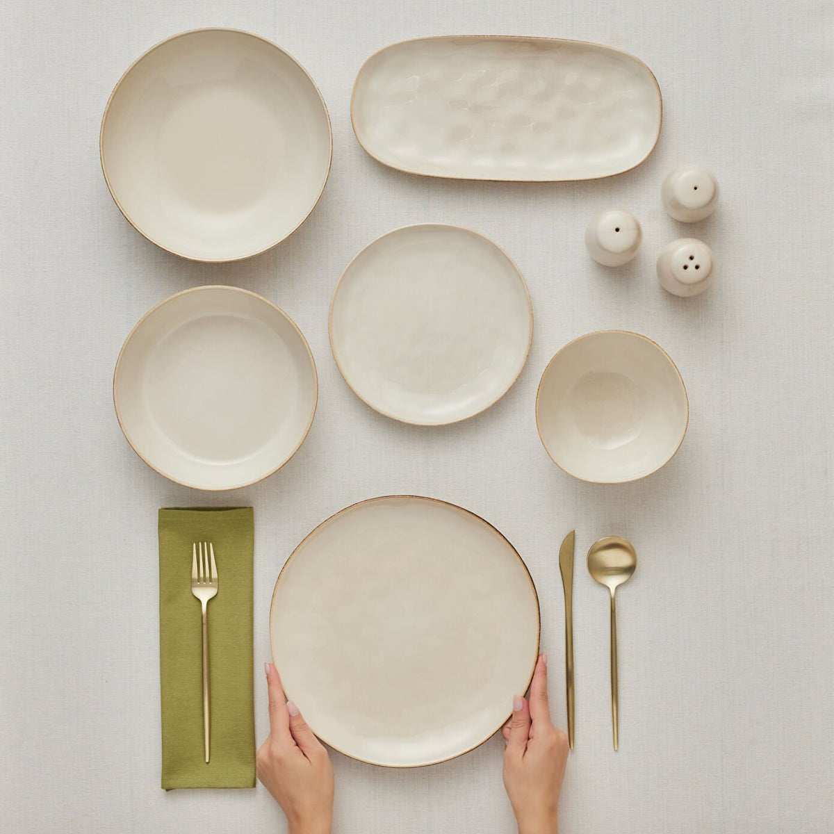 Karaca Earth Collection Aria 55-Piece Dinner Set – 12 Person Stoneware Beige Elegance, 8683650346531