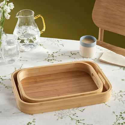 Karaca Nolan 2-Piece Bamboo Tray Set, 153.09.01.7157