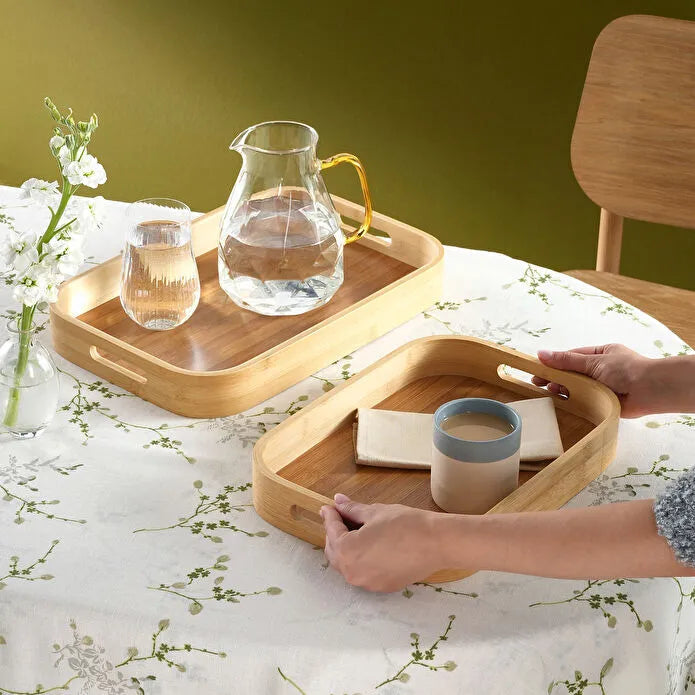 Karaca Nolan 2-Piece Bamboo Tray Set, 153.09.01.7157