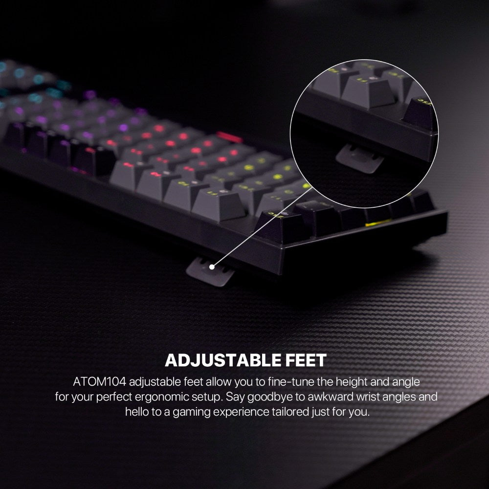 Fantech, Mk886V2 Atom104 Rgb Mechanical Keyboard Sumi Edition, Available in Different Colors