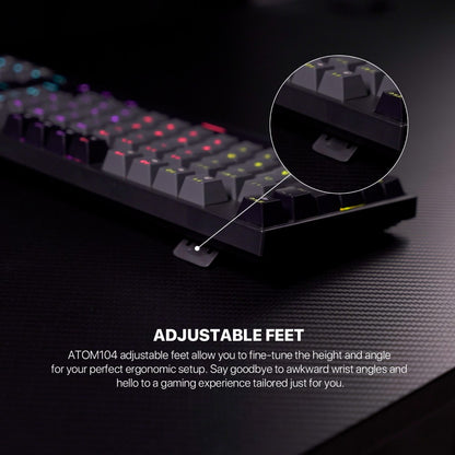Fantech, Mk886V2 Atom104 Rgb Mechanical Keyboard Sumi Edition, Available in Different Colors