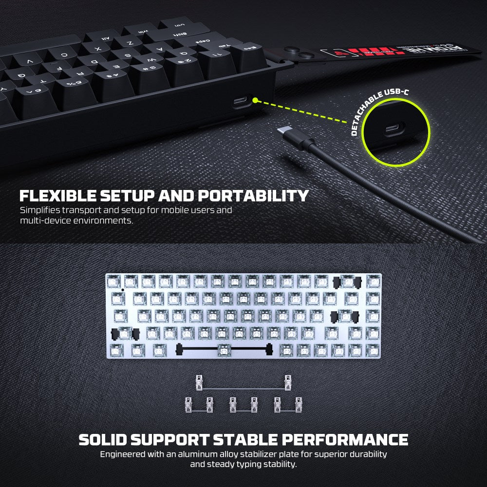 Fantech, Atom He68 Mk811, High?Precision Magnetic?Switch Mechanical Keyboard, 8K Polling, 0.01Mm Accuracy, Available in Different Colors