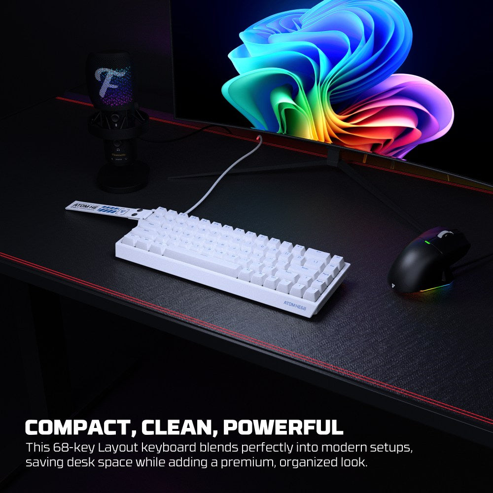 Fantech, Atom He68 Mk811, High?Precision Magnetic?Switch Mechanical Keyboard, 8K Polling, 0.01Mm Accuracy, Available in Different Colors