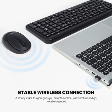 FANTECH WK901 Go Wireless Keyboard and Mouse Set Combo, Ultra-Slim, Silent Membrane [Black]