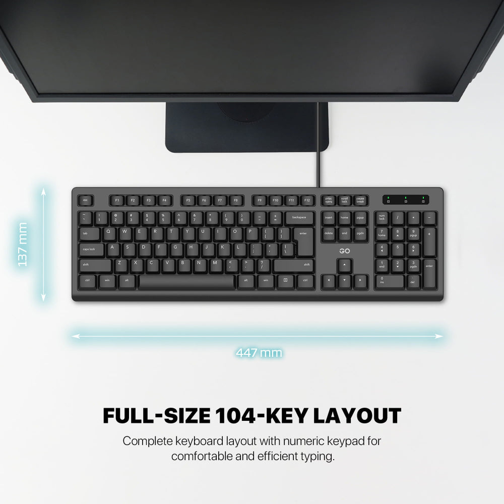 FANTECH KM101GO Professional Wired Combo, Durable Design, English/Arabic, Ideal for Daily Office & Business Use