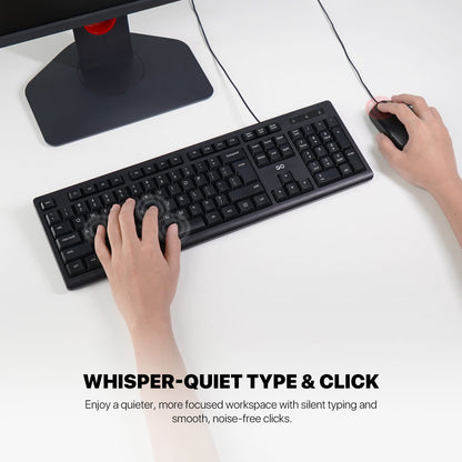 FANTECH KM101GO Professional Wired Combo, Durable Design, English/Arabic, Ideal for Daily Office & Business Use