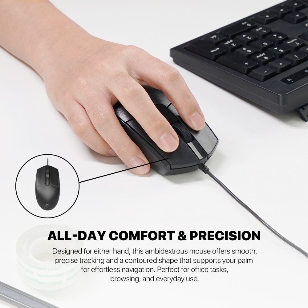 FANTECH KM101GO Professional Wired Combo, Durable Design, English/Arabic, Ideal for Daily Office & Business Use