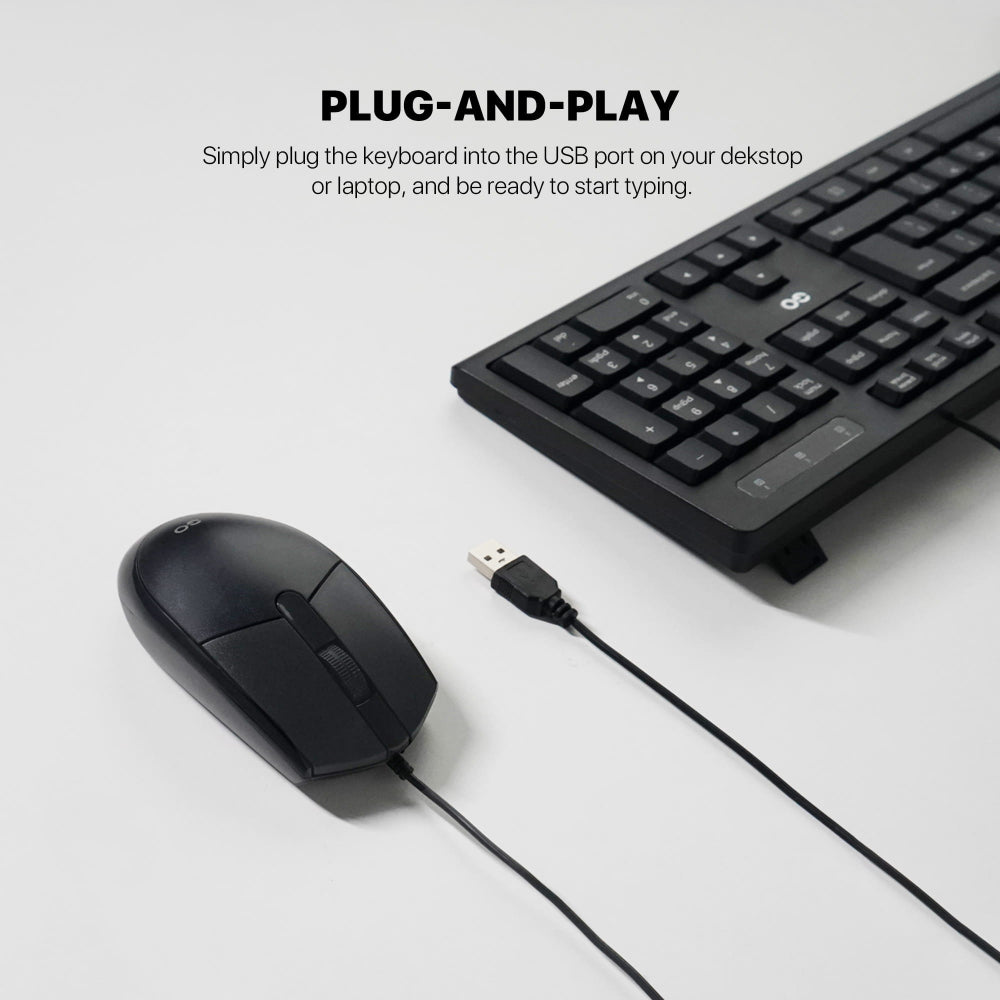 FANTECH KM101GO Professional Wired Combo, Durable Design, English/Arabic, Ideal for Daily Office & Business Use