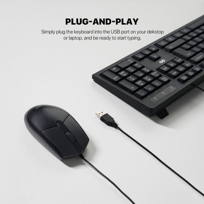 FANTECH KM101GO Professional Wired Combo, Durable Design, English/Arabic, Ideal for Daily Office & Business Use
